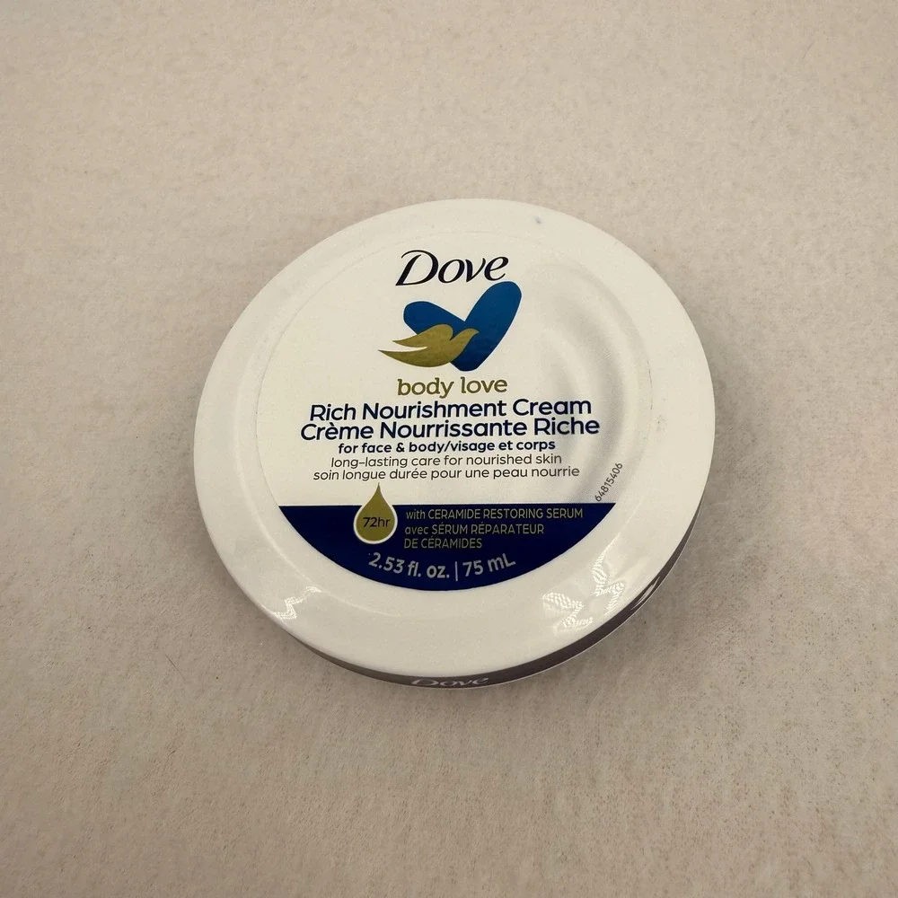 Dove Body Love Rich Nourishment Cream Face and Body Moisturizer 2.53 fl oz 75ml